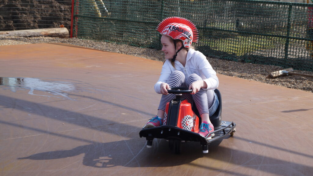 Girl on Crazy Karts at Diggerland