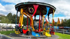 Dig-A-Round ride at Diggerland UK Theme Park.
