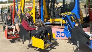 Dig-A-Round ride at Diggerland UK Theme Park.