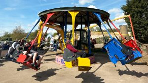 Dig-A-Round ride at Diggerland UK Theme Park.