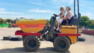 Dumper Trucks ride at Diggerland UK Theme Park.