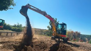 Giant Diggers ride at Diggerland UK Theme Park.