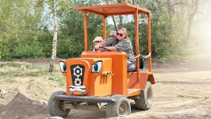 Mini Tractors ride at Diggerland UK Theme Park.