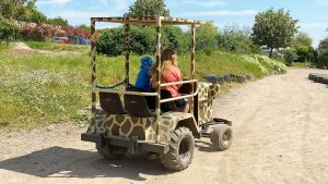 Mini Tractors ride at Diggerland UK Theme Park.