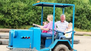 Mini Tractors ride at Diggerland UK Theme Park.