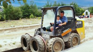 Robots ride at Diggerland UK Theme Park.