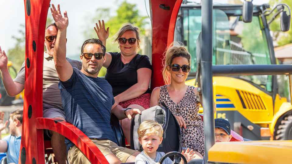 Diggerland Train ride at Diggerland UK Theme Park.