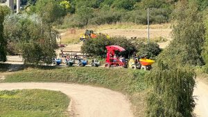Diggerland Train ride at Diggerland UK Theme Park.