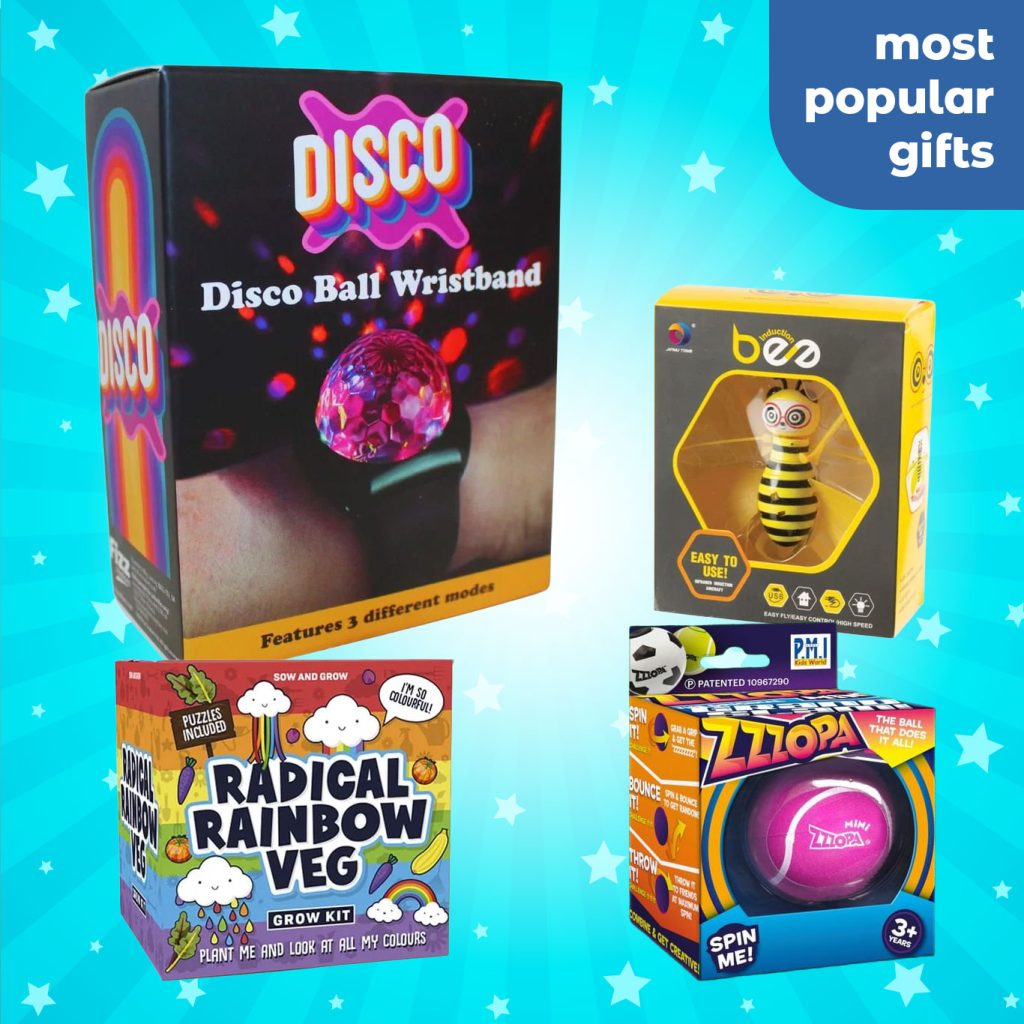 Most popular gifts from Wicked Uncle on a blue star background