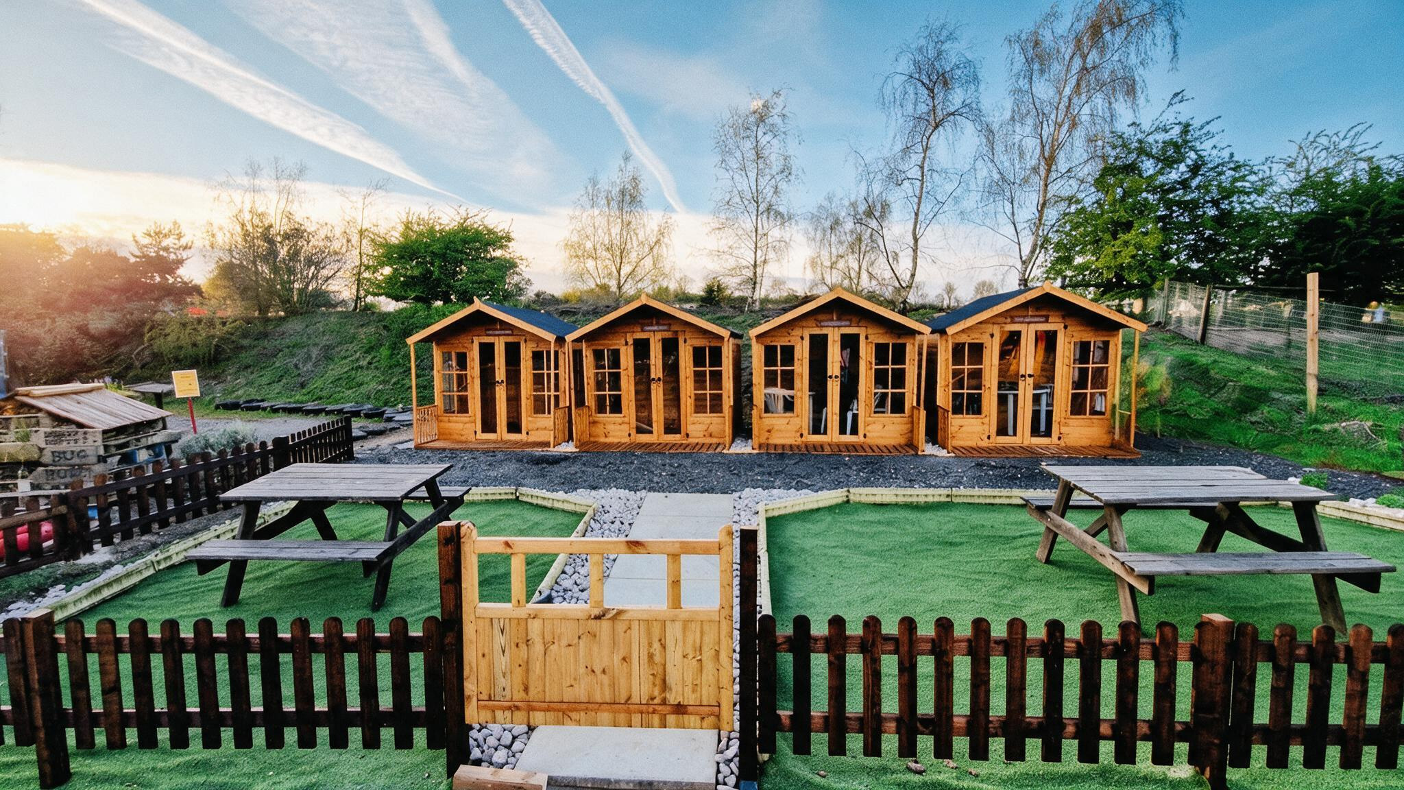 Private Site Huts at Diggerland theme park.
